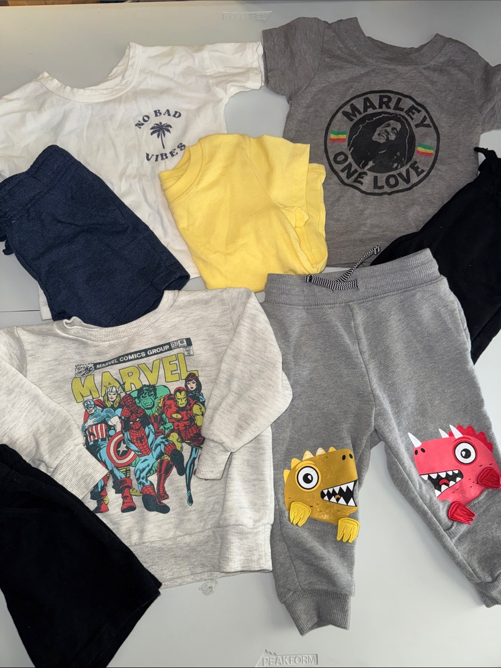 18 Month Bundle: 3 Shorts + Marvel + Dino Jogger Sweatpants + 3 SS T-Shirts